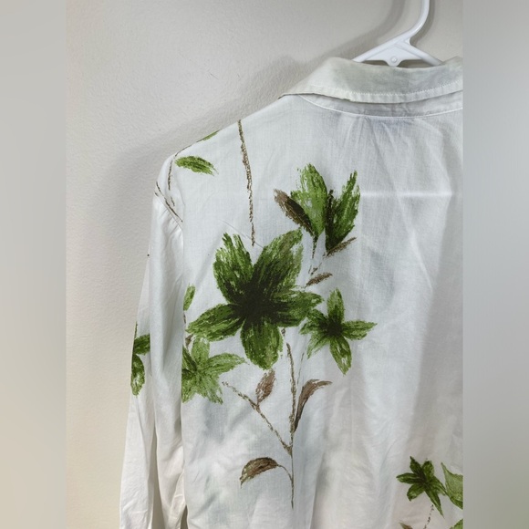 Floral Button-Up Shirt Cotton Women's Additions by Chico's Size 3 - Picture 13 of 16